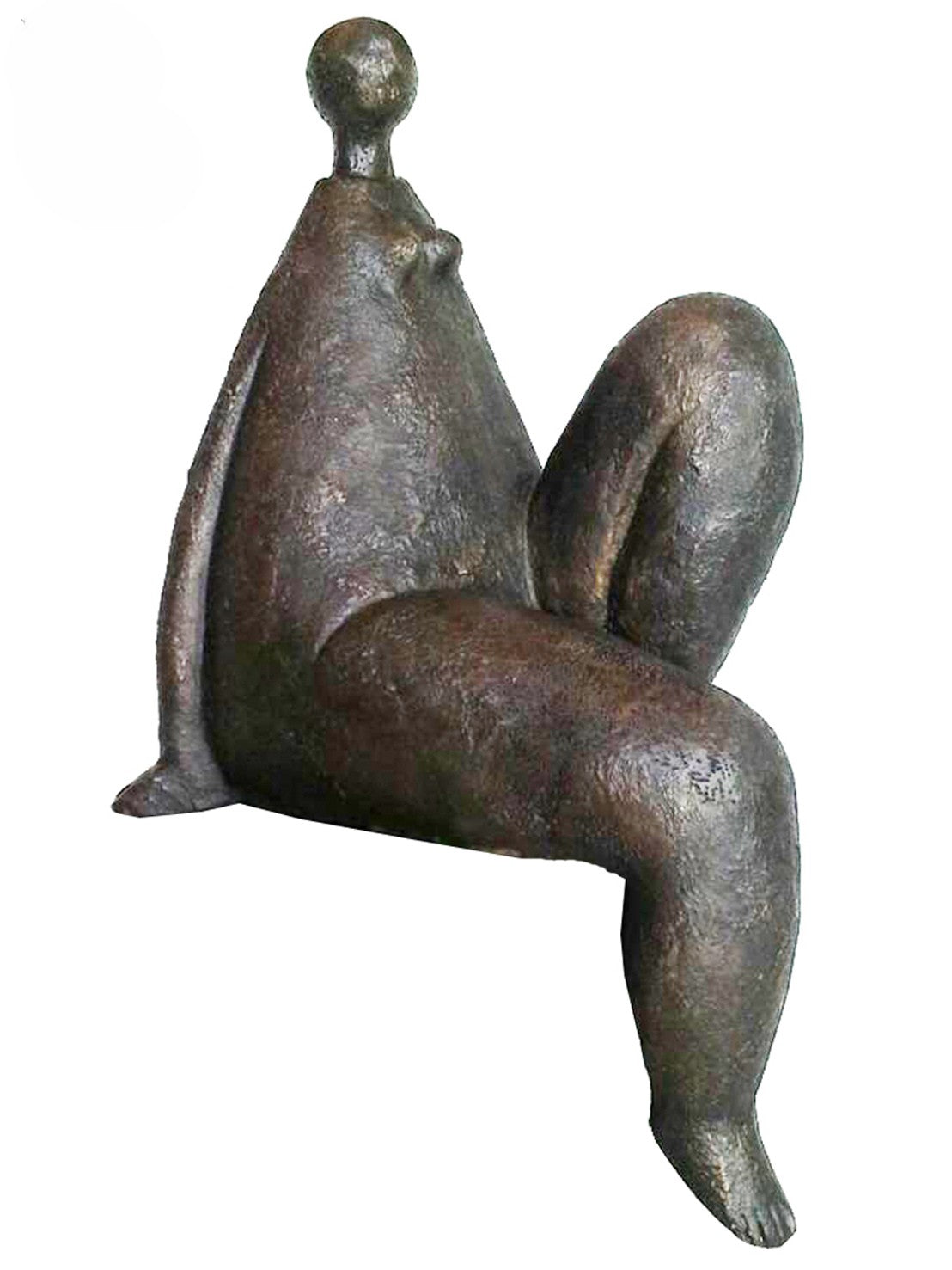 Bronze luxury handmade furniture sculpture of an abstracted figure, ideal for modern luxury decor, on a white background.