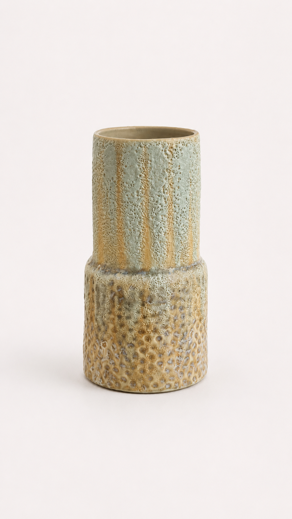 Stacked Ceramic Vase in Sage & Sand