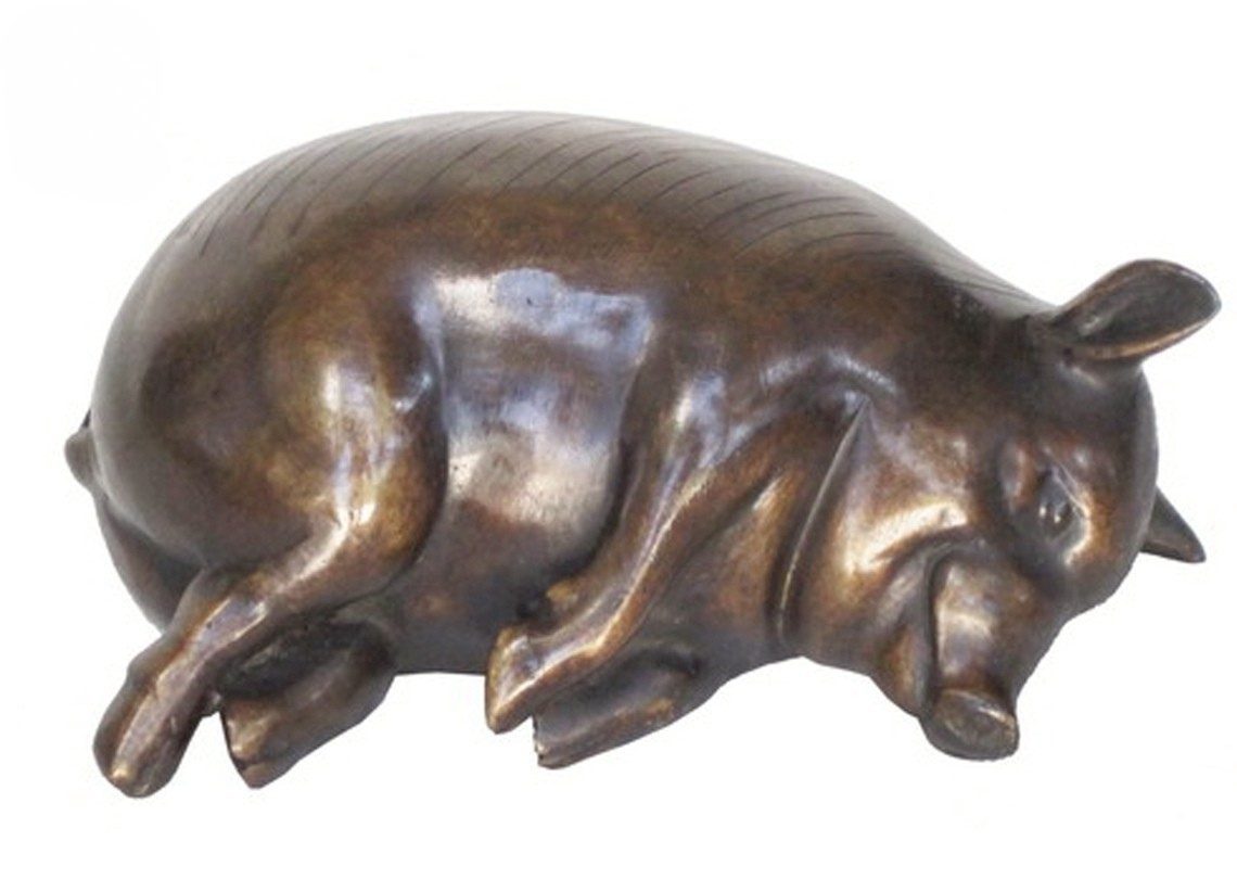 Sleeping Pig Bronze Sculpture | Chantr Living