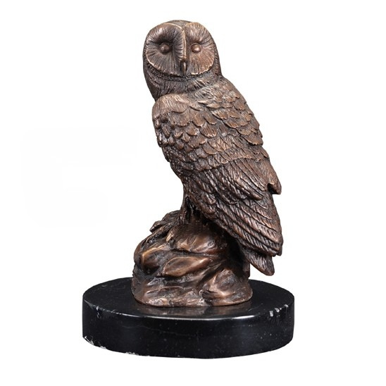 Perched Owl Bronze Sculpture | Chantr Living