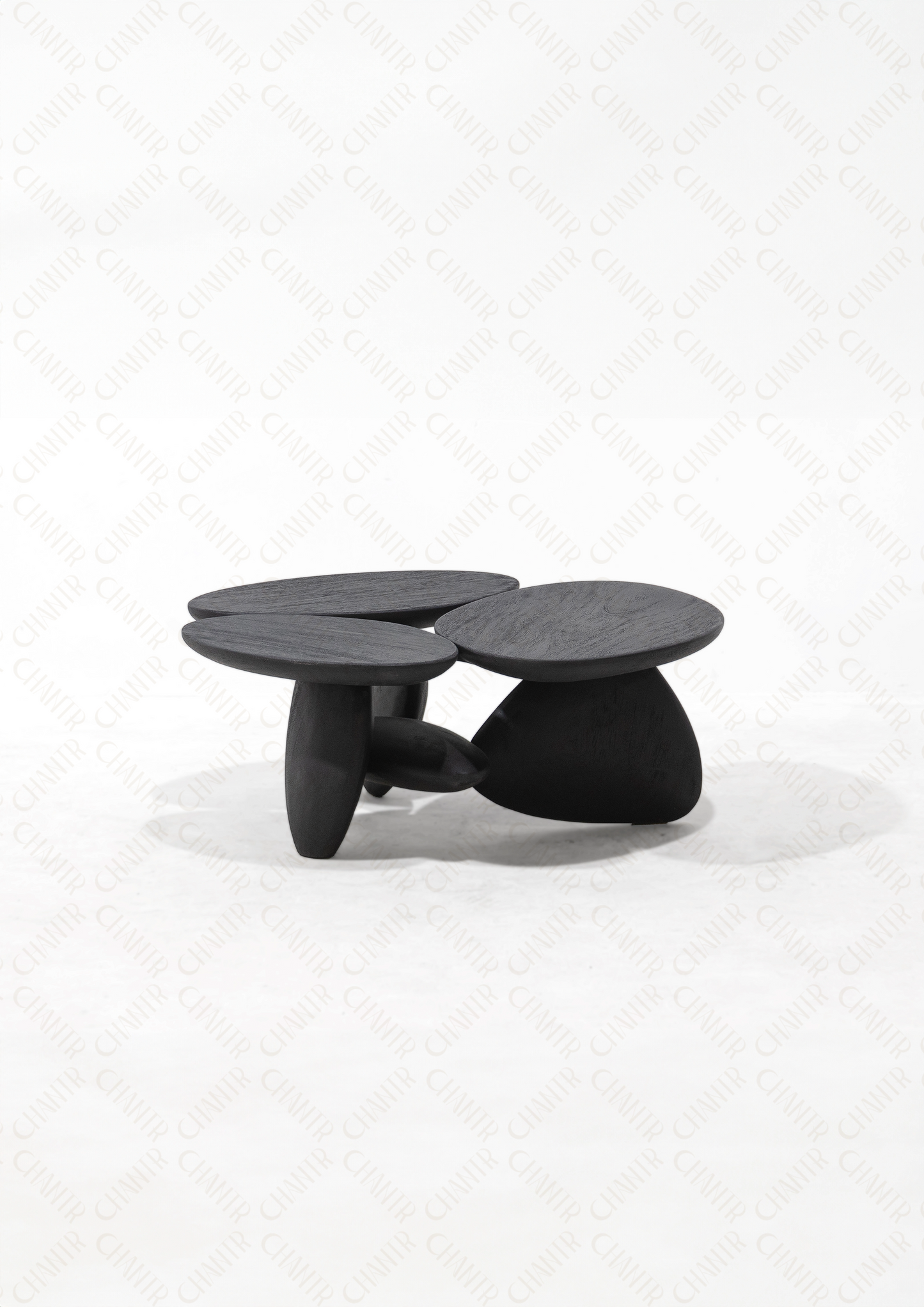 Modern black luxury handmade furniture coffee table, perfect for modern luxury decor, on a white background