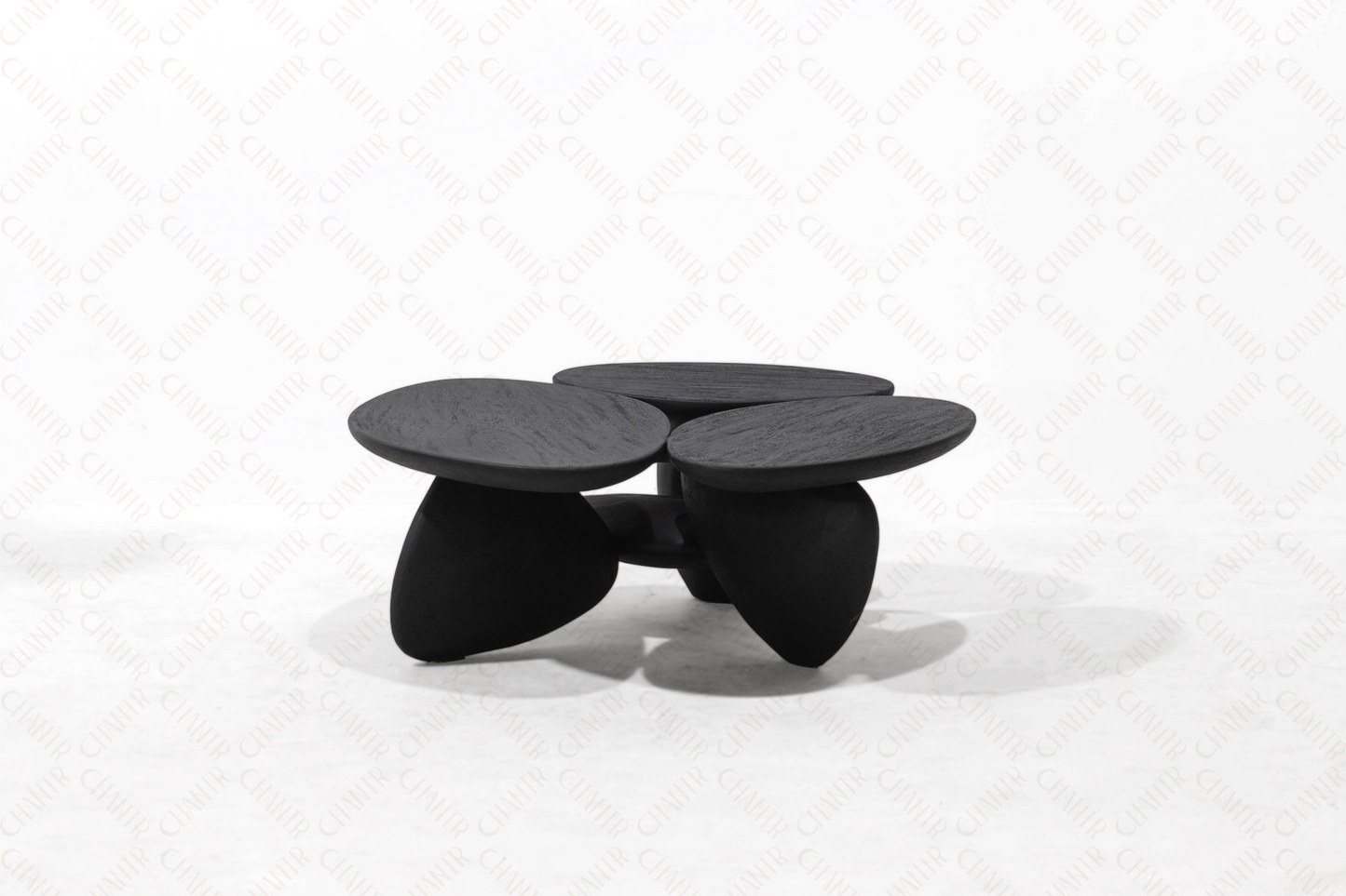 Modern black luxury handmade furniture coffee table, perfect for modern luxury decor, on a white background