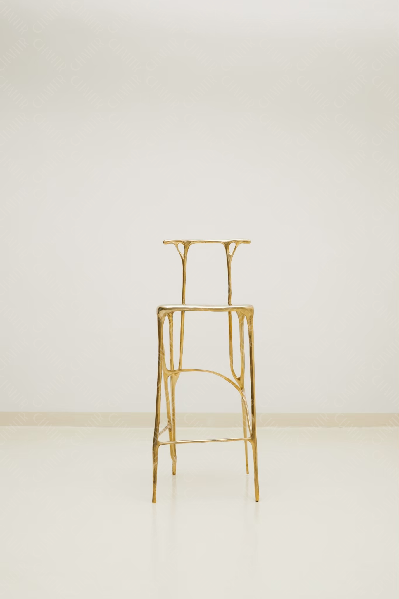 Gold brass luxury handmade furniture bar stool, perfect for modern luxury decor, against a white background.