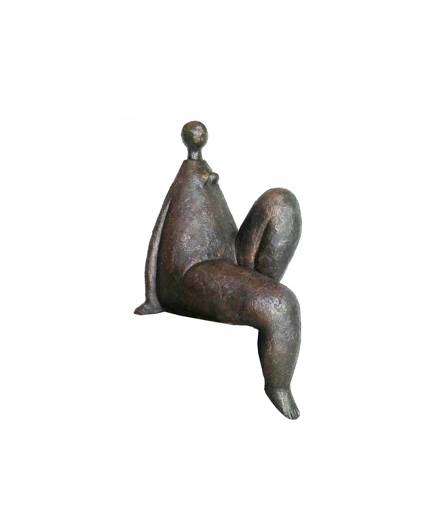 Bronze luxury handmade furniture sculpture of an abstracted figure, ideal for modern luxury decor, on a white background.