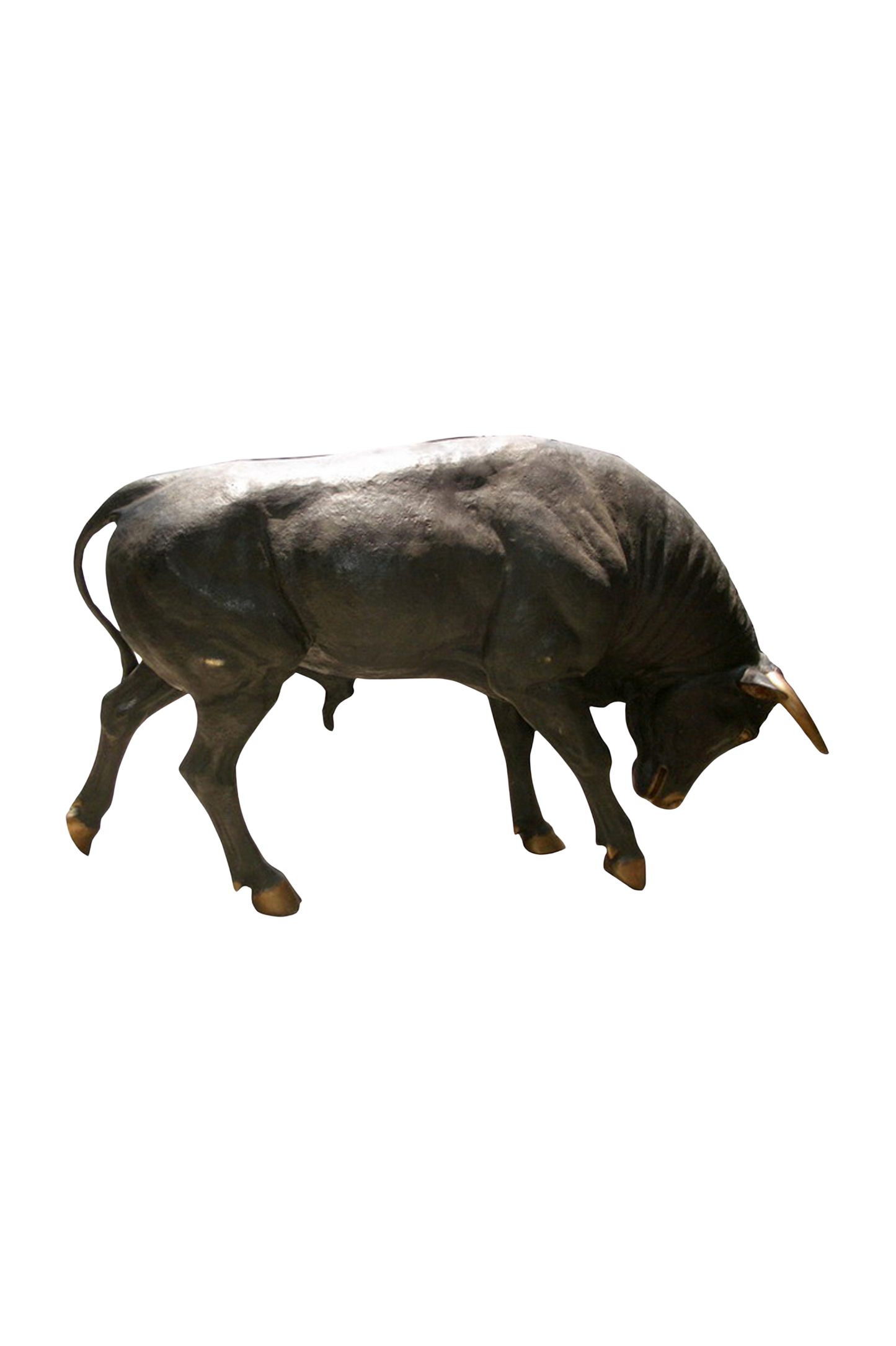 Black bull on a white background