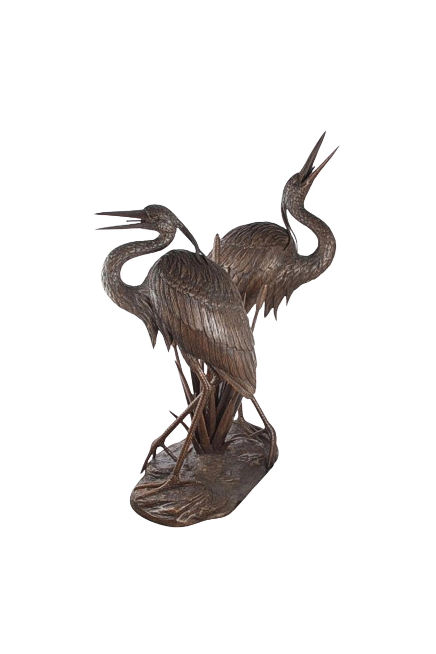 Elegant Standing Storks Bronze Sculpture | Chantr Living