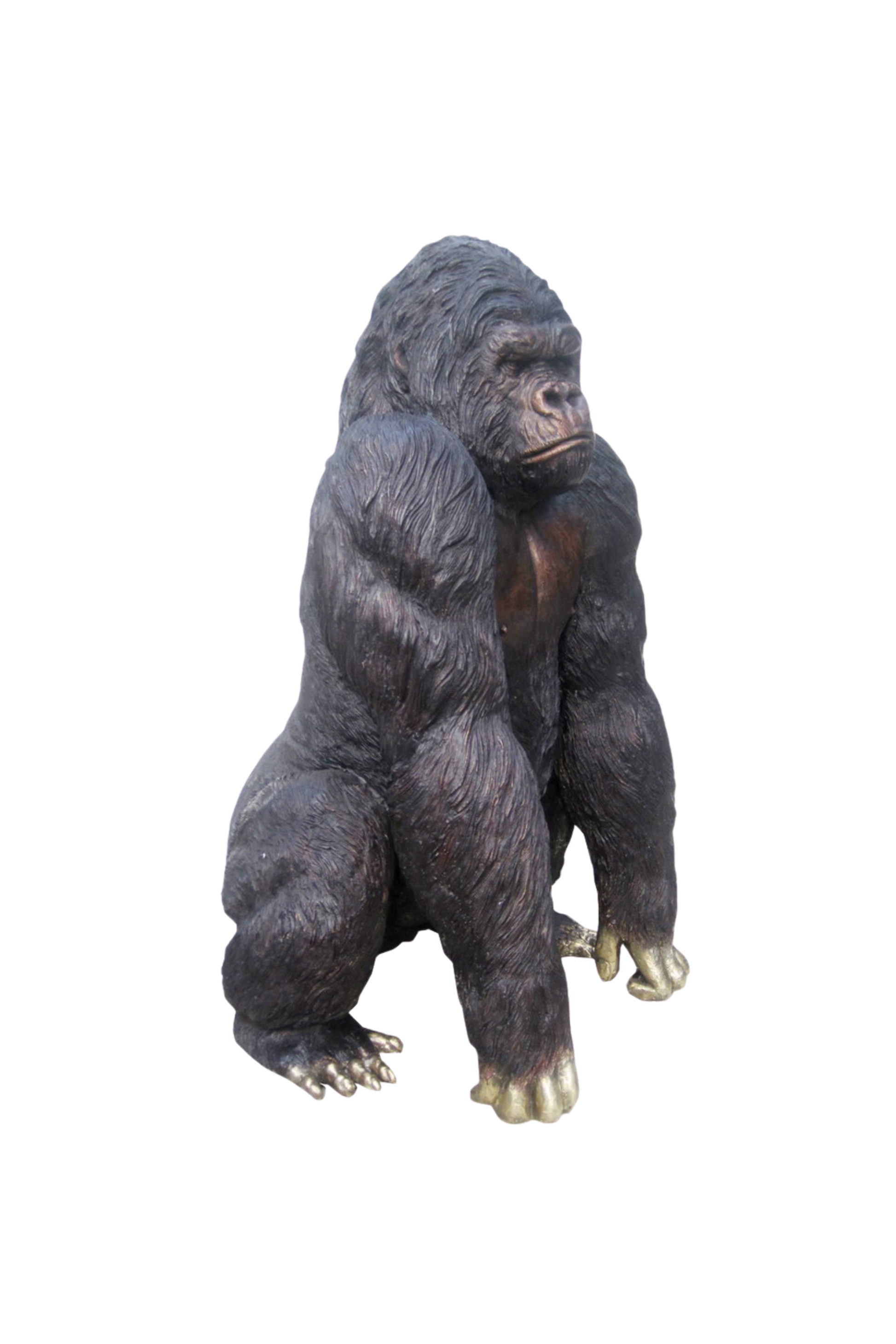 Gorilla figurine on a white background