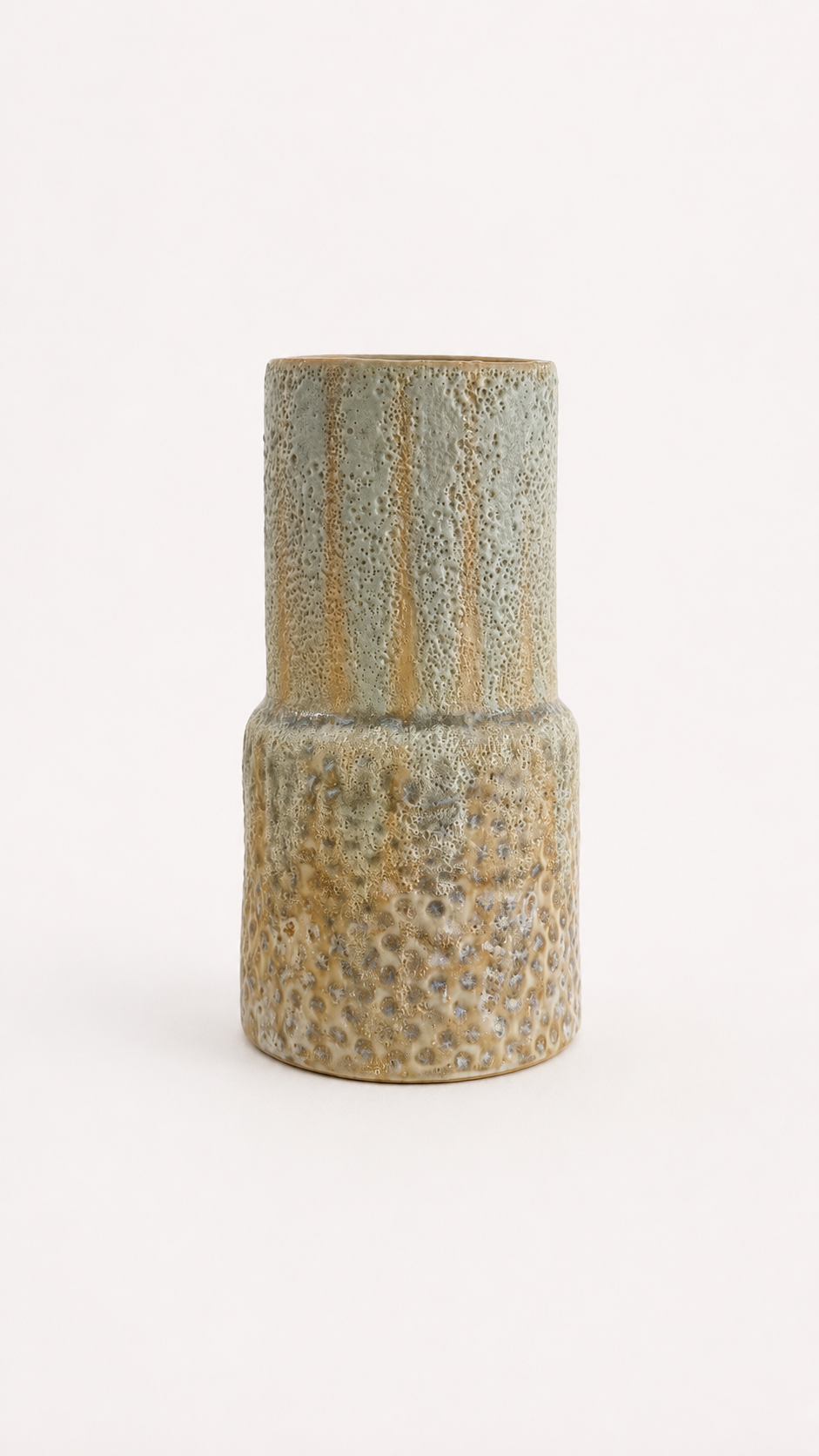 Stacked Ceramic Vase in Sage & Sand