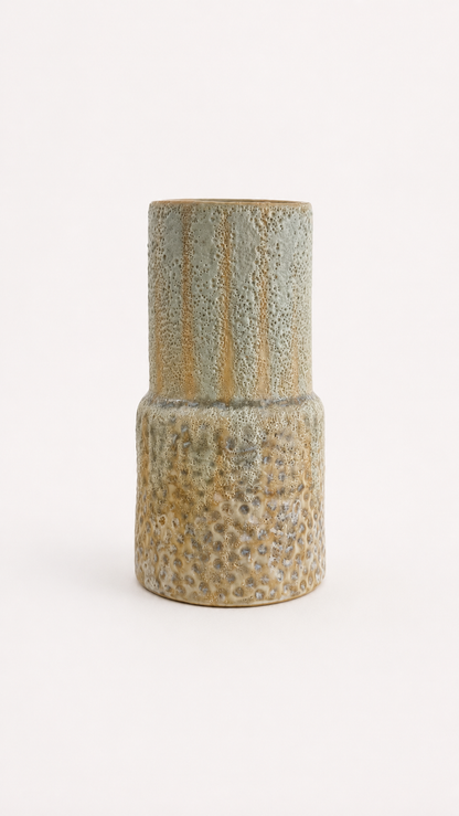 Stacked Ceramic Vase in Sage & Sand