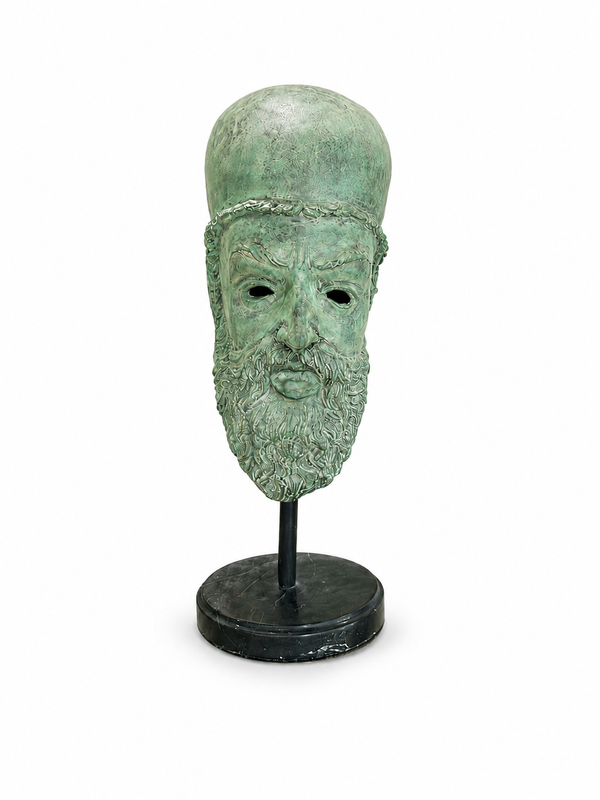 Ancient Beared Mask Bronze Sculpture | Chantr Living