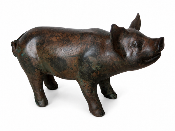 Alert Pig Bronze Sculpture | Chantr Living