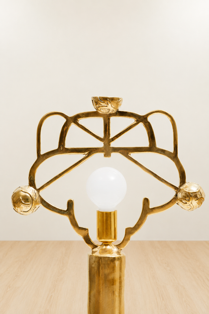 Gold brass luxury handmade furniture lamp, ideal for modern luxury decor, on a white background.