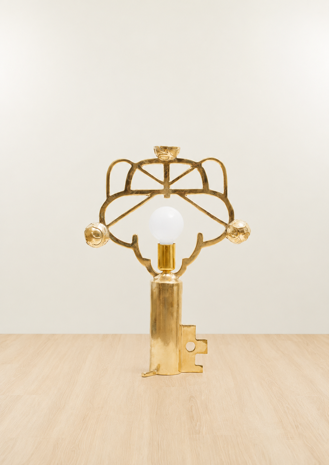 Gold brass luxury handmade furniture lamp, ideal for modern luxury decor, on a white background.