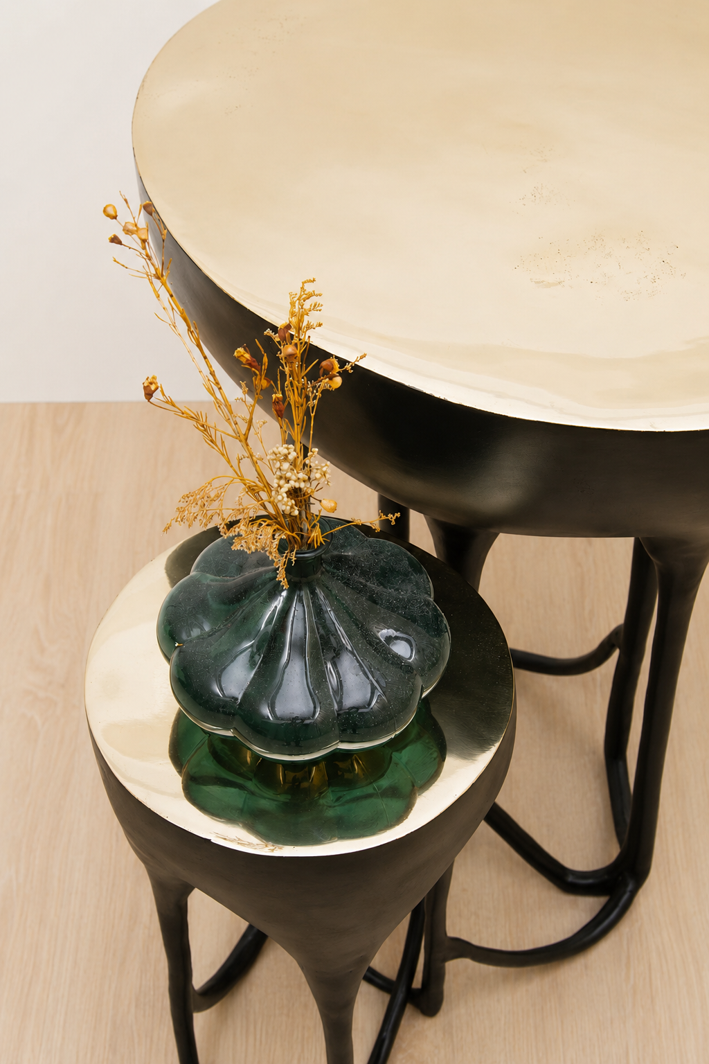  a Black and gold side table