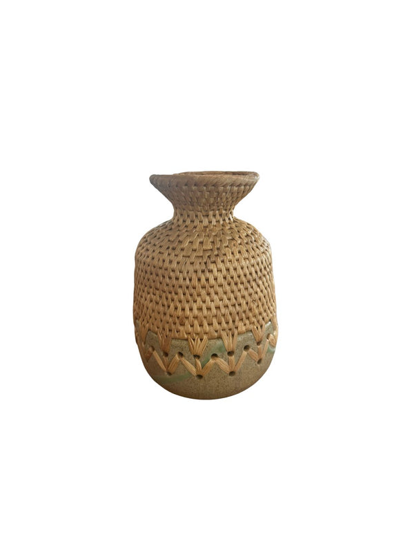 Rattan x Ceramic Woven Vase No. 01