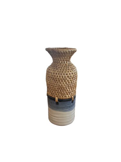 Rattan x Ceramic Woven Vase No. 02
