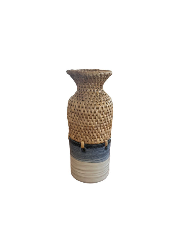 Rattan x Ceramic Woven Vase No. 02