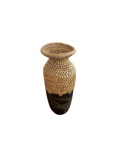 Rattan x Ceramic Woven Vase No. 02