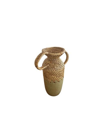 Rattan x Ceramic Woven Vase No. 05