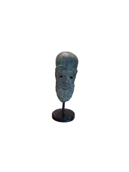 Ancient Beared Mask Bronze Sculpture | Chantr Living