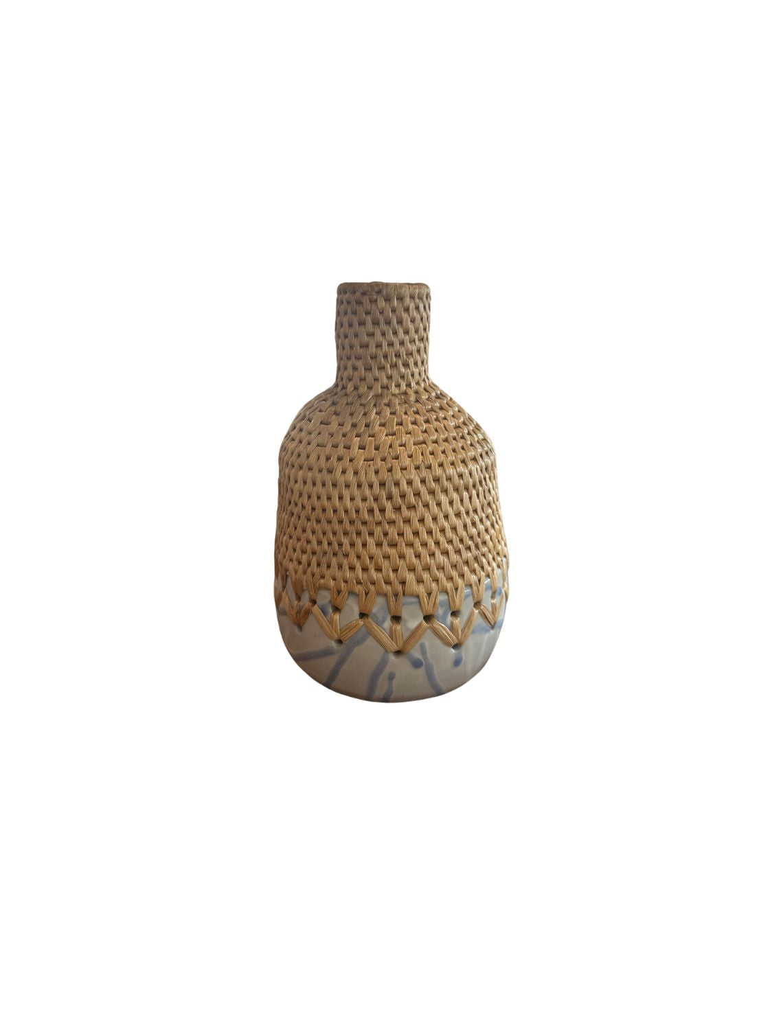 Rattan x Ceramic Woven Vase No. 01