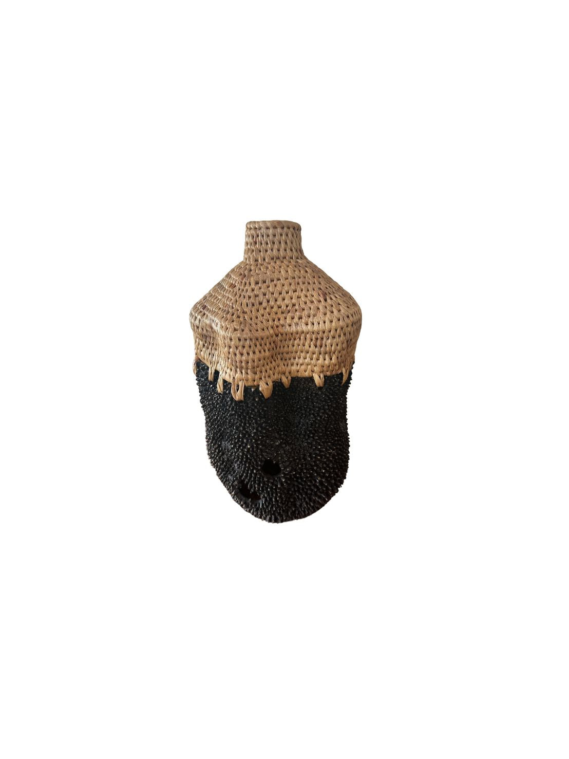 Tall Kha-noon x Rattan Two Tone Brass Vase
