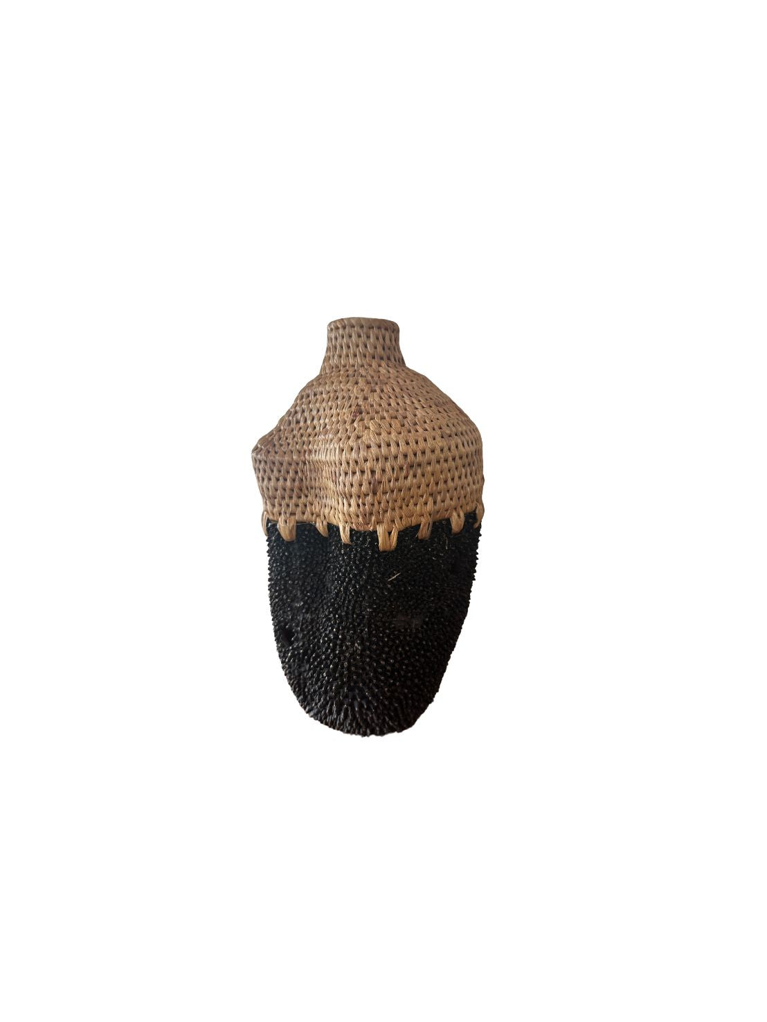 Tall Kha-noon x Rattan Two Tone Brass Vase