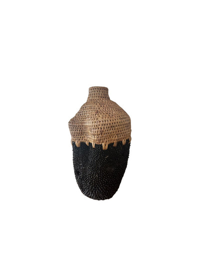 Tall Kha-noon x Rattan Two Tone Brass Vase
