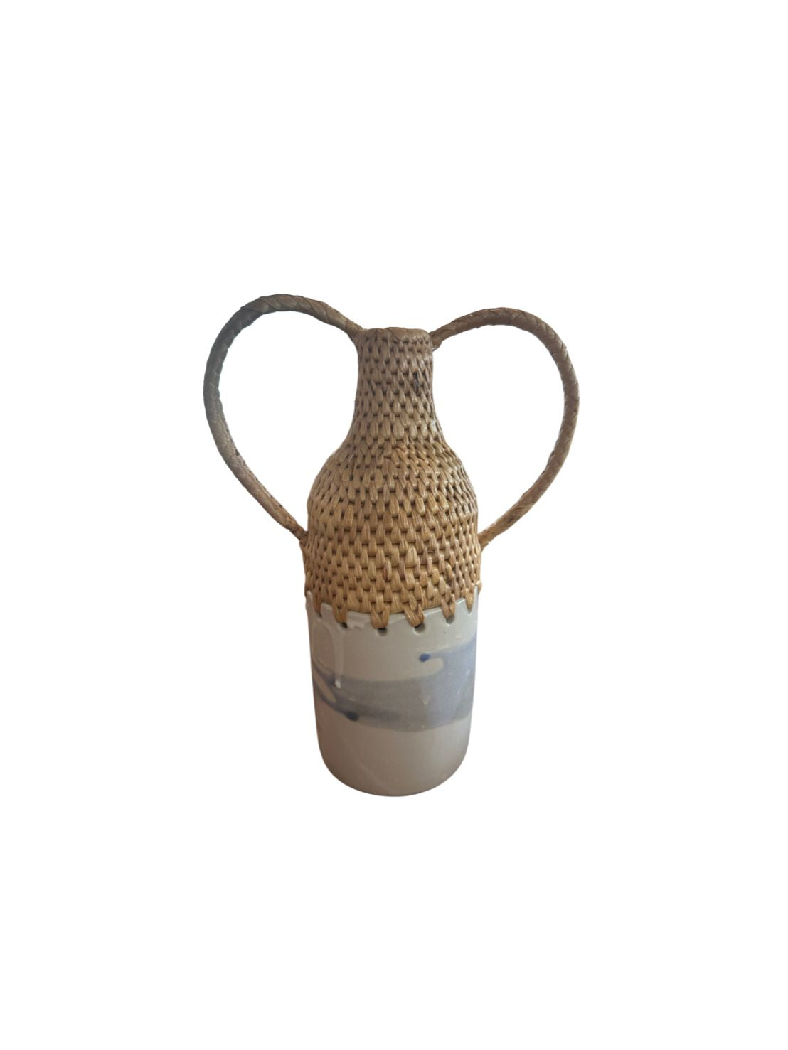 Rattan x Ceramic Woven Vase No. 05