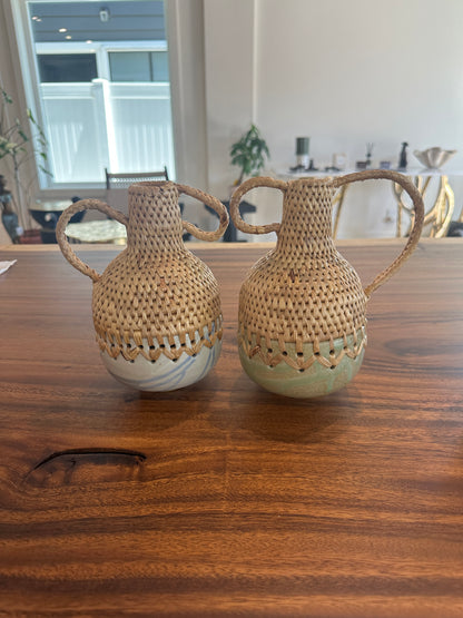 Rattan x Ceramic Woven Vase No. 03
