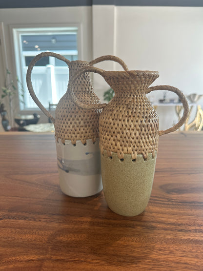 Rattan x Ceramic Woven Vase No. 05