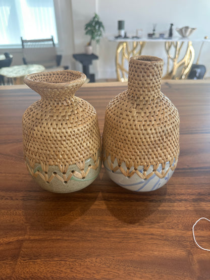 Rattan x Ceramic Woven Vase No. 01