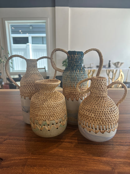 Rattan x Ceramic Woven Vase No. 04