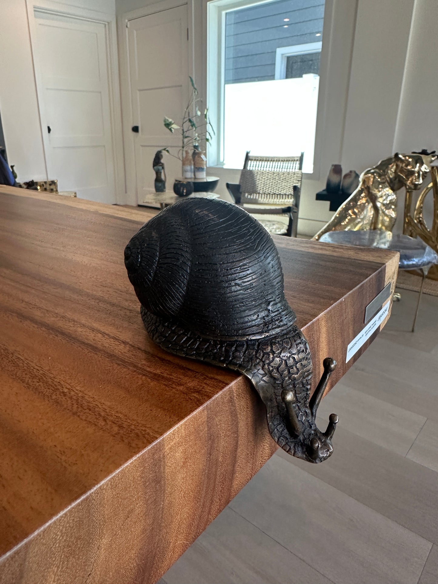 Hanging Snail Bronze Sculpture | Chantr Living