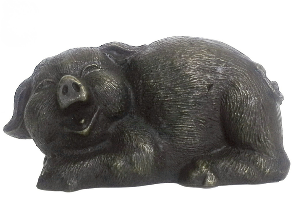 Smiling Pig Bronze Sculpture | Chantr Living