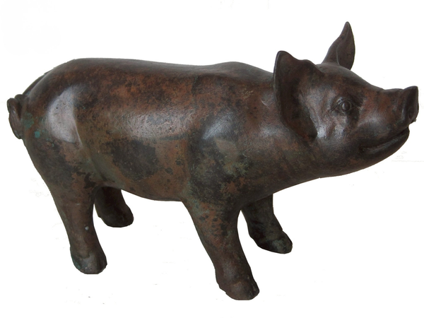 Alert Pig Bronze Sculpture | Chantr Living