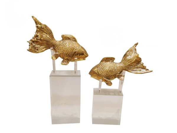 Koi Fish Brass Sculpture | Chantr Living
